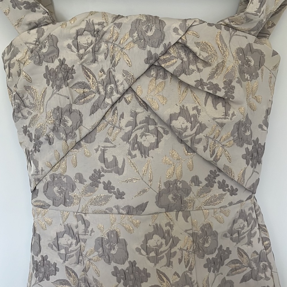 Gorgeous Off-Shoulder Floral Gold detailed Dress - Worn Once